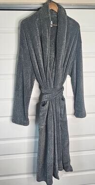 Majestic International Men's Grey Plush Shawl Collar Robe NWOT XL/XXL
